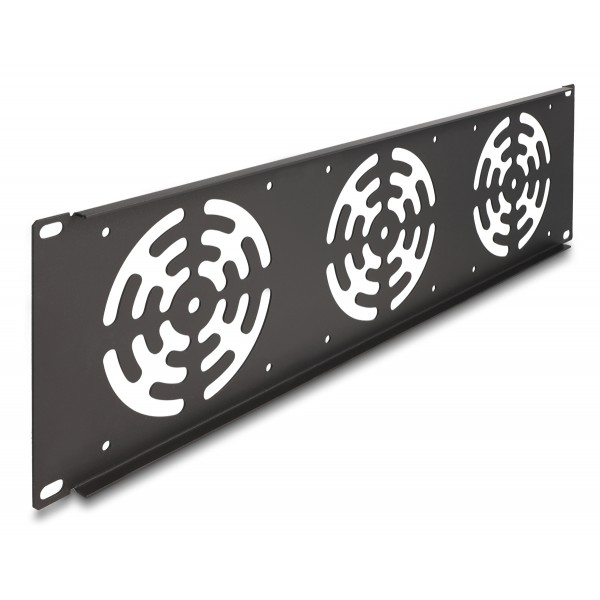 DELOCK κάλυμμα για 3x 120mm ανεμιστήρες 66747 για rack 19"/3U, μεταλλικό, μαύρο - Νέα & Ref PC
