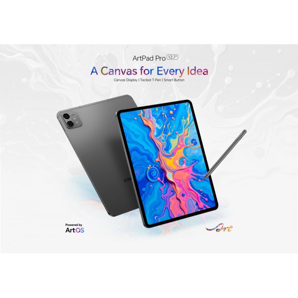 TECLAST tablet ArtPad Pro με στυλό αφής, 12.7", 8/256GB, 4G, Android 15, 10000mAh, γκρι - Tablets