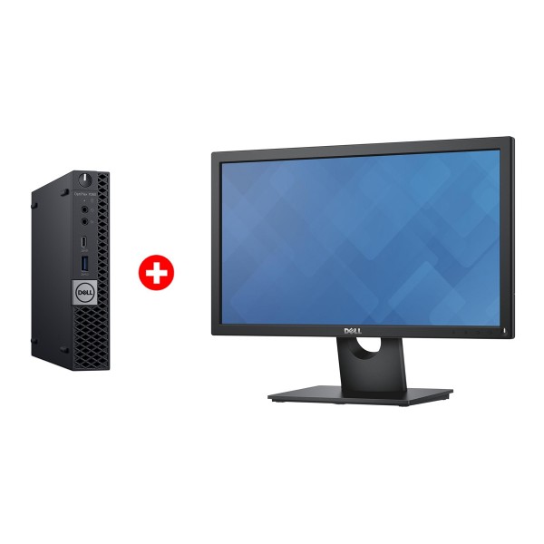 DELL PC OptiPlex 7060 Micro, Refurbished Grade A Repainted, i5-8500T, 8/128GB M.2, με οθόνη E2016H GB, με βάση - Dell