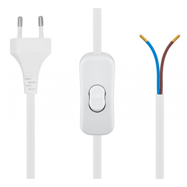 POWERTECH καλώδιο τροφοδοσίας CAB-P041 με διακόπτη, 2x 0.75mm², 1.5m, λευκό - Τροφοδοσία