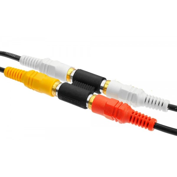 POWERTECH αντάπτορας 2x RCA θηλυκό σε θηλυκό CAB-R022, μαύρος - Powertech