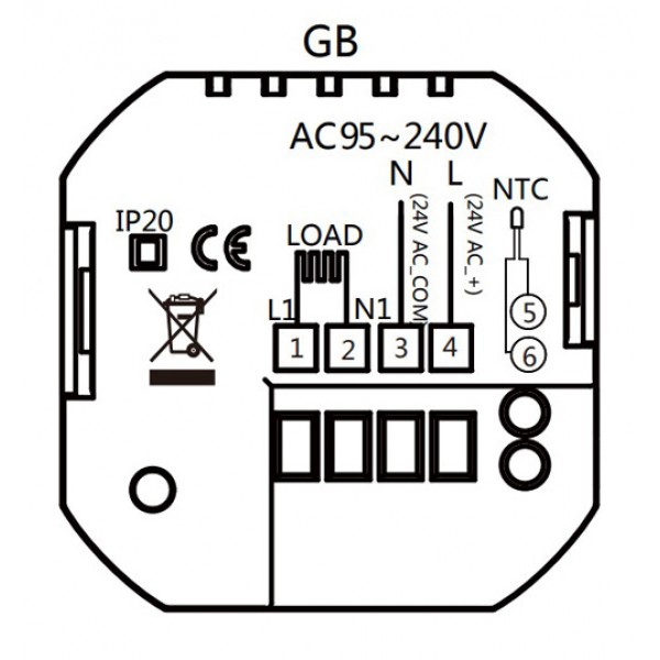 Smart θερμοστάτης πετρελαίου BHT-15GBLW, WiFi, χωνευτός, μαύρος