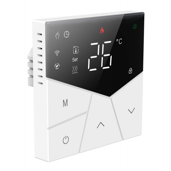 Smart θερμοστάτης αερίου BHT-15GCLW, WiFi, χωνευτός, μαύρος