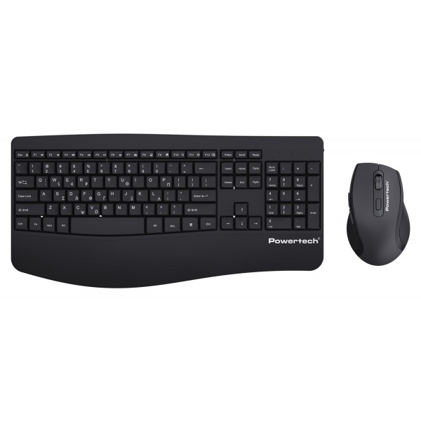 POWERTECH set ποντίκι & πληκτρολόγιο PT-1490, 2.4GHz & Bluetooth, μαύρο - Πληκτρολόγια