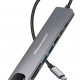 POWERTECH docking station PT-1537, 8 θυρών, USB-C σύνδεση, 100W PD, 1000Mbps, γκρι