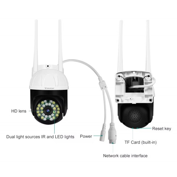 VSTARCAM smart κάμερα CS662, 3MP, WiFi, PTZ, SD, IP66