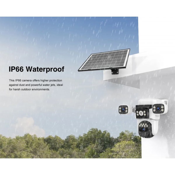 VSTARCAM smart ηλιακή κάμερα BG621SR, triple lens, 2MP, 4G, SD, PTZ, IP66