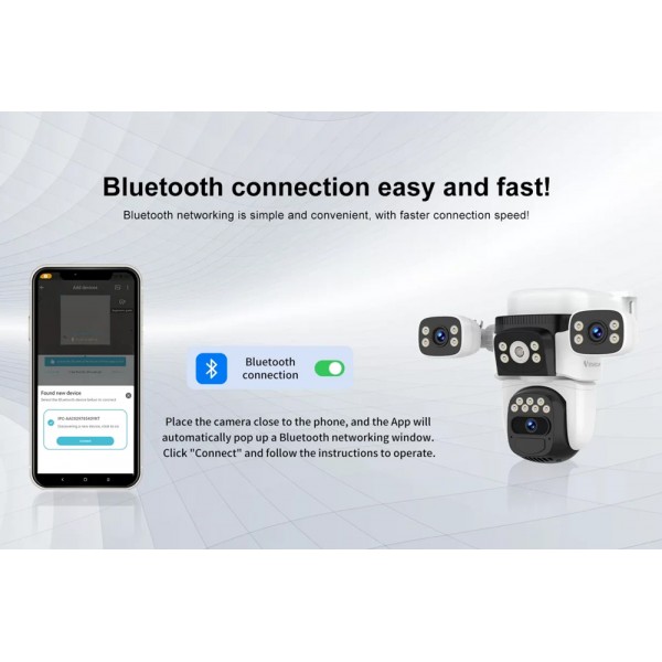 VSTARCAM smart ηλιακή κάμερα BG621SR, triple lens, 2MP, 4G, SD, PTZ, IP66