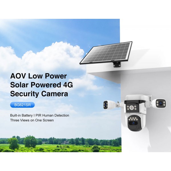 VSTARCAM smart ηλιακή κάμερα BG621SR, triple lens, 2MP, 4G, SD, PTZ, IP66 - VSTARCAM