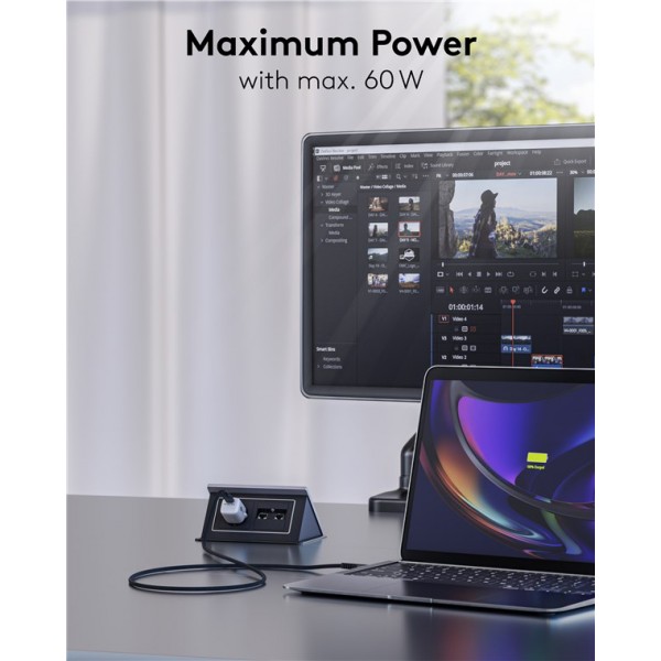 GOOBAY καλώδιο USB-C σε USB 74527, 60W, 480Mbps, 2m, μαύρο