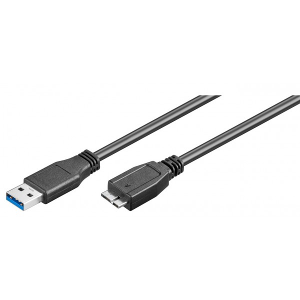GOOBAY καλώδιο USB 3.0 σε USB 3.0 micro Τype B 95169, 15W, 5Gbps, 1m, μαύρο - USB