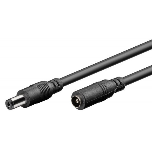 GOOBAY καλώδιο προέκτασης τροφοδοσίας 76671, 5.5x2.1mm, 5m, μαύρο - GOOBAY