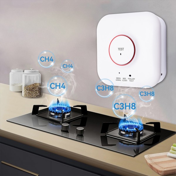 HANWEI ενσύρματος ανιχνευτής διαρροής αερίου JT-KBR2 με ηχητικό & οπτικό συναγερμό, WiFi, TUYA - Συστήματα Ασφαλείας