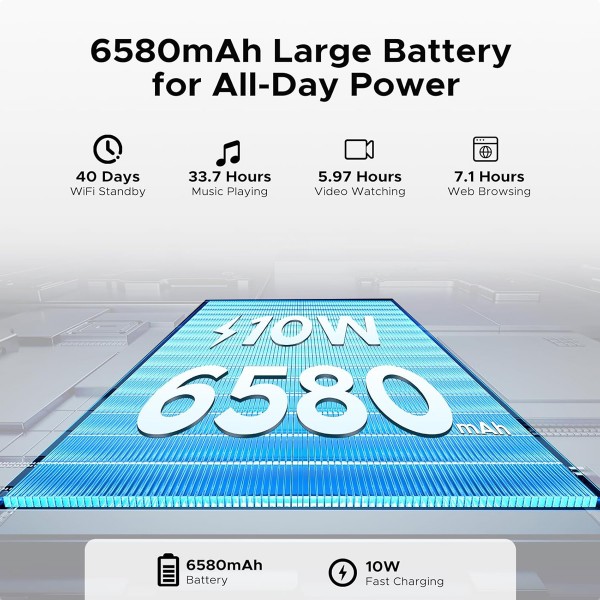 DOOGEE tablet Tab A9, 10.1", 3/64GB, Android 15, 6580mAh, γκρι
