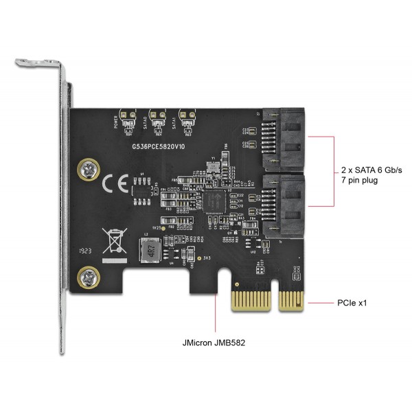 DELOCK κάρτα επέκτασης PCIe σε 2x SATA 90431, 6Gb/s - Νέα & Ref PC