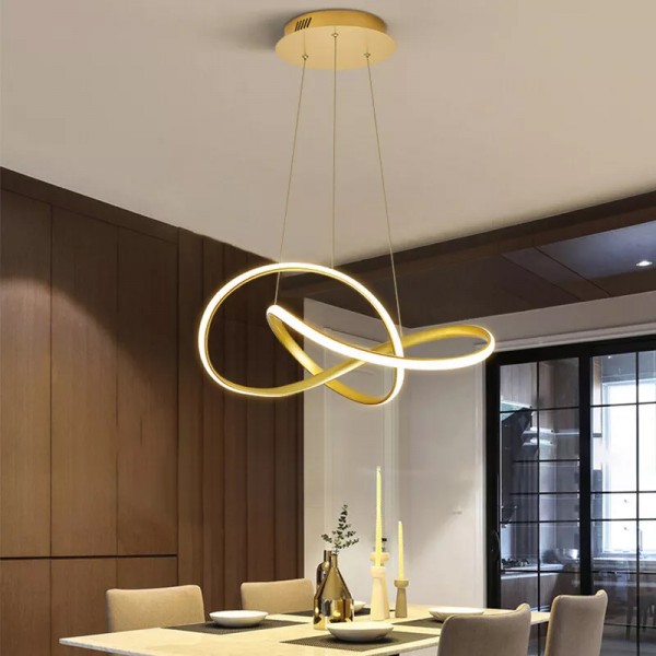 POWERTECH LED φωτιστικό οροφής HLL-0208, 48W, 4000K, Φ50cm x 120cm, χρυσό - Φωτιστικά Οροφής