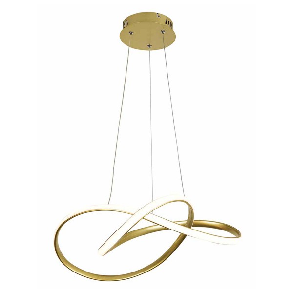 POWERTECH LED φωτιστικό οροφής HLL-0208, 48W, 4000K, Φ50cm x 120cm, χρυσό - Φωτιστικά Οροφής