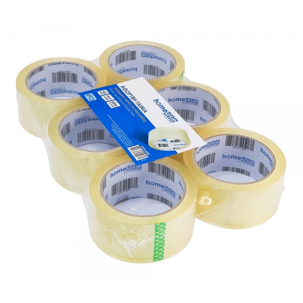 HOME USE αυτοκόλλητη ταινία HUH-0259, διάφανη, αθόρυβη, 48mm, 60m, 6τμχ - Service & Εργαλεία