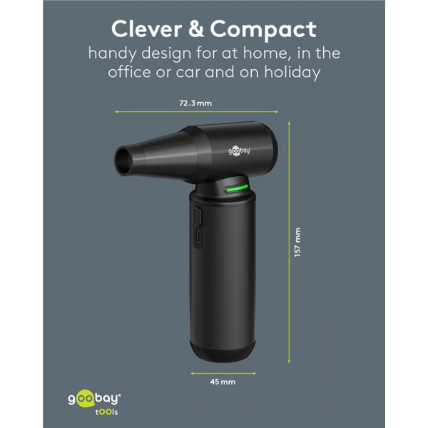 GOOBAY ηλεκτρικό air duster 77831 με φακό, 180W, 6000mAh, μαύρο