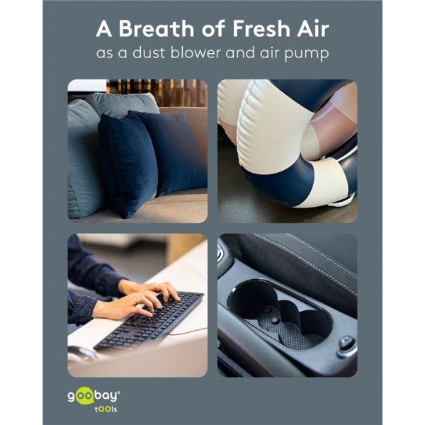 GOOBAY ηλεκτρικό air duster 77831 με φακό, 180W, 6000mAh, μαύρο