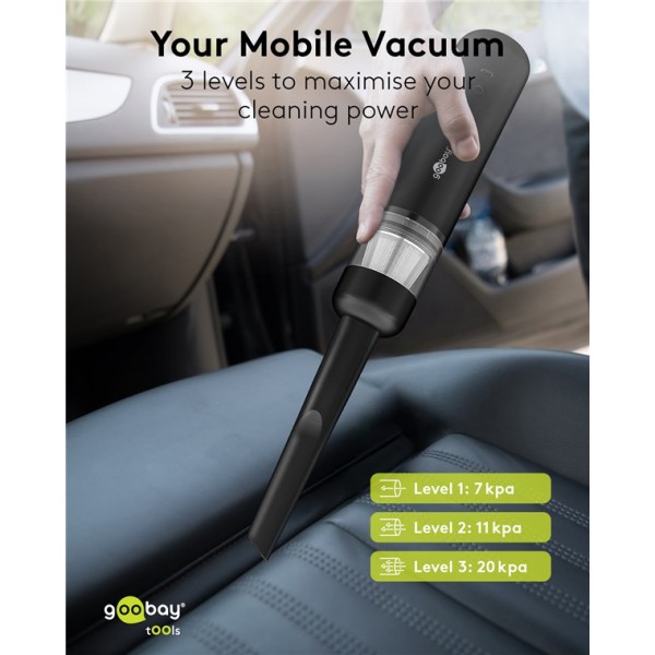 GOOBAY 2 σε 1 σκουπάκι χειρός & air duster 77829, 120W, 6000mAh, μαύρο - Service & Εργαλεία