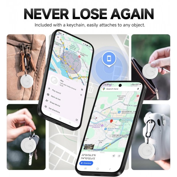 MILI smart tag MiTag Duo για iOS & Android συσκευές, Bluetooth tracker, μαύρο - MILI