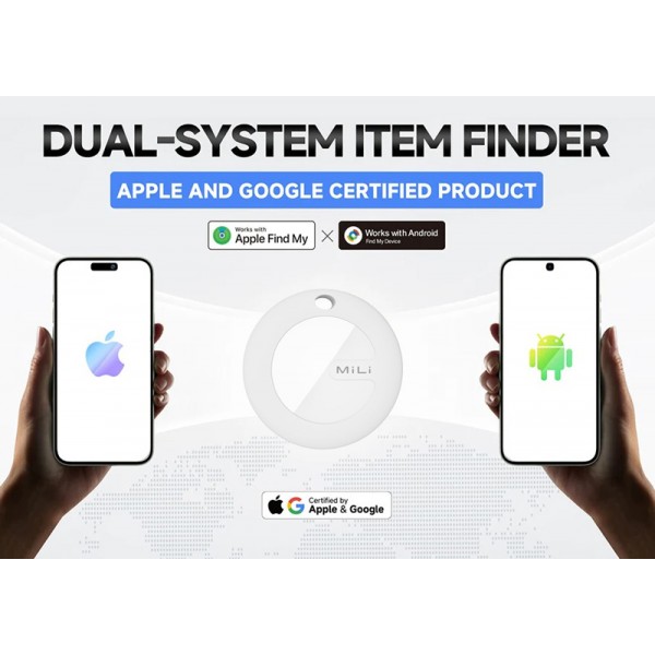 MILI smart tag MiTag Duo για iOS & Android συσκευές, Bluetooth tracker, μαύρο