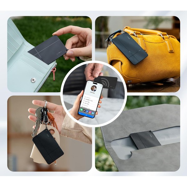 MILI ψηφιακή επαγγελματική κάρτα & tracker MiCard Duo για iOS & Android συσκευές, NFC, Bluetooth, μαύρο - MILI