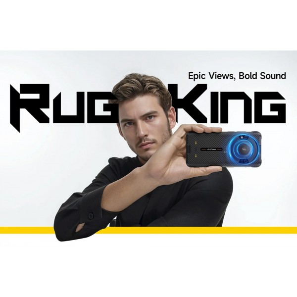 ULEFONE smartphone RugKing με ηχείο 3.5W, 5.99", 8/256GB, 9600mAh, IP68/IP69K, μαύρο - ULEFONE