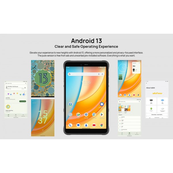 ULEFONE tablet Armor Pad Pro, 8", 8/256GB, 4G, 7650mAh, IP68/IP69K, μαύρο