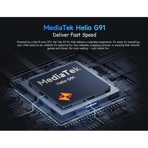 ULEFONE tablet Tab A9 Pro Kids, 8.68", 4/128GB, 4G, Android 15, 5040mAh, μπλε
