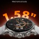 LDNIO smartwatch SW01, heart rate, 1.58" AMOLED, lP68, μαύρο
