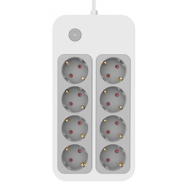 POWERTECH πολύπριζο ασφαλείας PT-1534, 8 θέσεων, 16A, 1.5m, λευκό