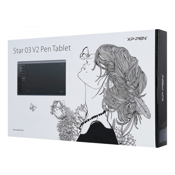 XP-PEN ταμπλέτα σχεδίασης με γραφίδα Star 03 V2, 228.8x152.6mm, μαύρο