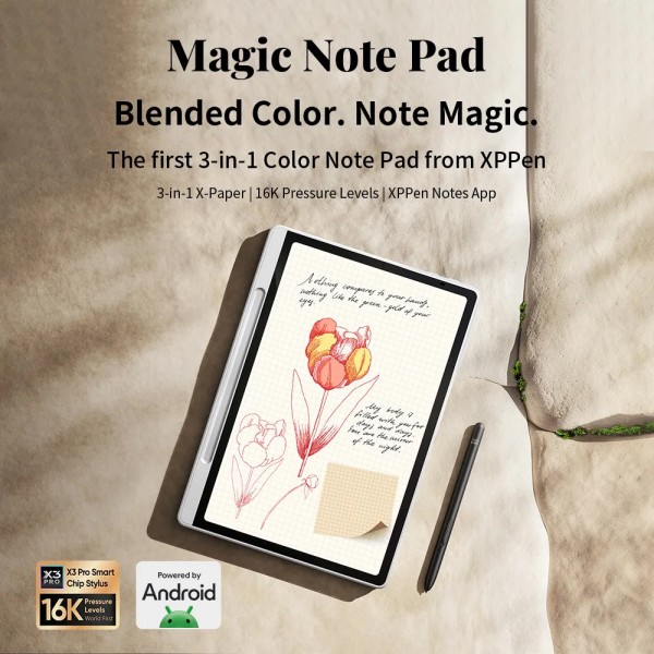 XP-PEN έγχρωμο ψηφιακό σημειωματάριο Magic Note Pad με γραφίδα, 10.95", 6/128GB, Android 14, 8000mAh, λευκό - Σύγκριση Προϊόντων