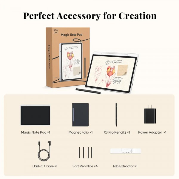 XP-PEN έγχρωμο ψηφιακό σημειωματάριο Magic Note Pad με γραφίδα, 10.95", 6/128GB, Android 14, 8000mAh, λευκό