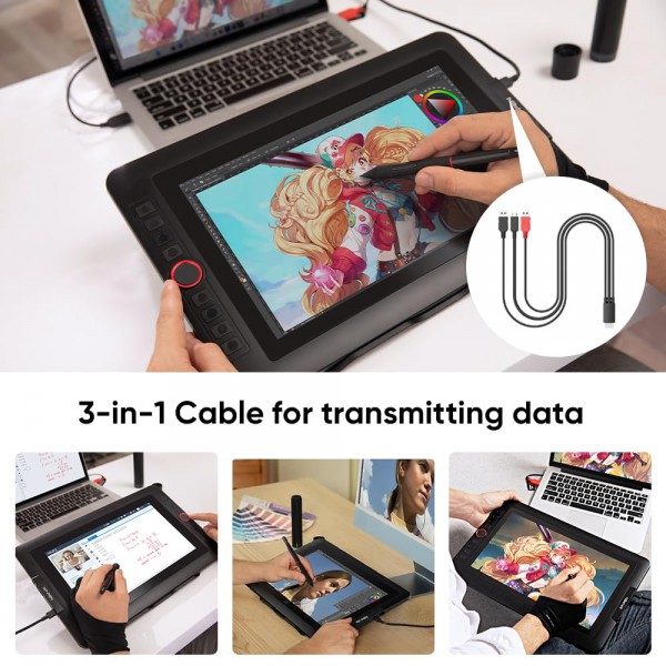 XP-PEN HDMI σε USB-C & 2x USB SPE40 για ταμπλέτα σχεδίασης, 1.5m, μαύρο - Σύγκριση Προϊόντων