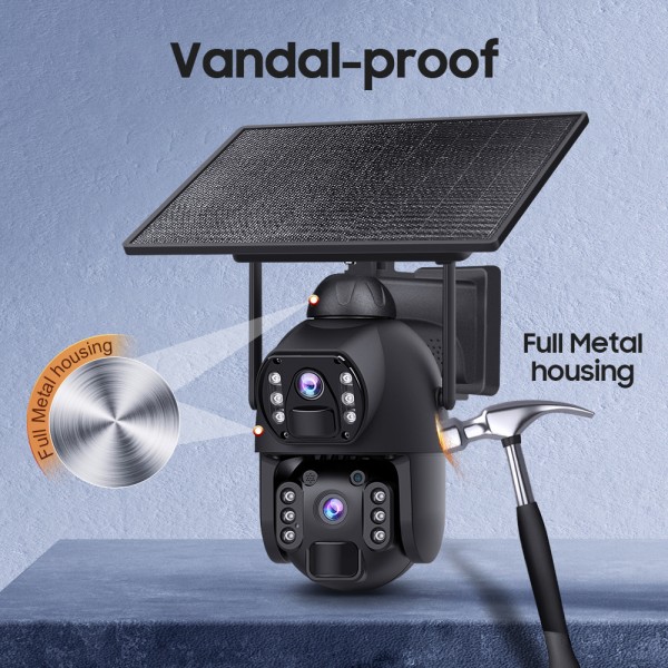 SECTEC smart ηλιακή κάμερα ST-536-6MAOV-4G-EU, dual lens, 3MP, 4G, SD, PTZ, IP66