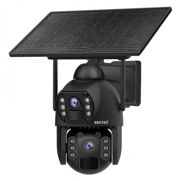 SECTEC smart ηλιακή κάμερα ST-536-6MAOV-4G-EU, dual lens, 3MP, 4G, SD, PTZ, IP66 - Smart Κάμερες