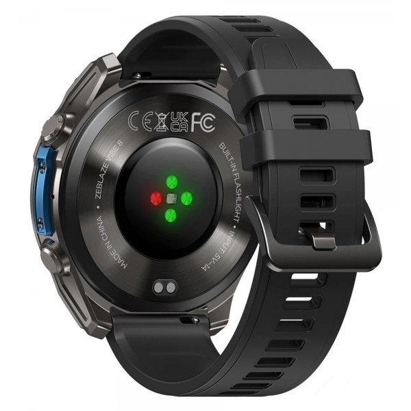 ZEBLAZE smartwatch Vibe 8 με φακό, heart rate, 1.43" AMOLED, 5 ΑΤΜ, MIL-STD-810H, μαύρο