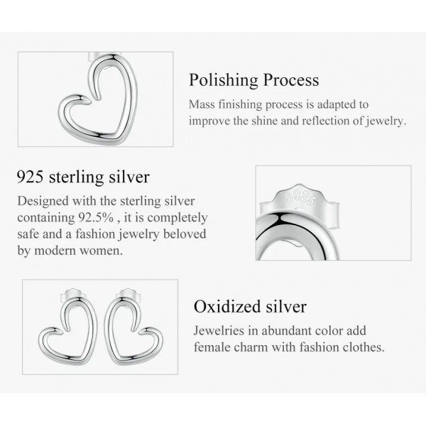 BAMOER σκουλαρίκια καρφωτά SCE1769, ασήμι 925, ασημί