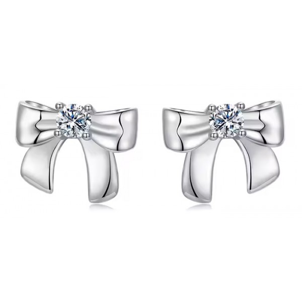 BAMOER σκουλαρίκια καρφωτά MSE085 με μοϊσσανίτη, ασήμι 925, ασήμι - Προσωπική Φροντίδα