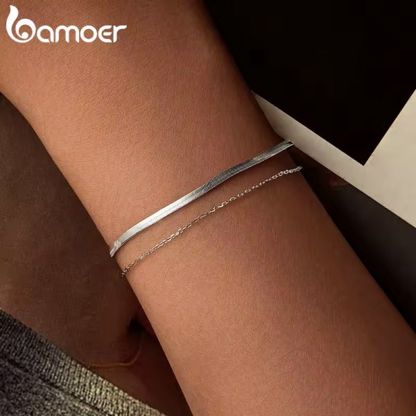 BAMOER βραχιόλι BSB193, ασήμι 925, ασημί - Προσωπική Φροντίδα