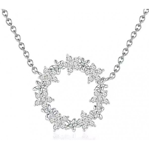 BAMOER κολιέ BSN028 με κυβική ζιρκόνια, ασήμι 925, ασημί - Προσωπική Φροντίδα