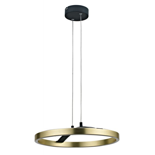 POWERTECH LED φωτιστικό οροφής HLL-0201, 29W, 4000K, Φ38x120cm, χρυσό/μαύρο - Φωτιστικά Οροφής