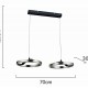 POWERTECH LED φωτιστικό οροφής HLL-0203, 42W, 4000K, 70x30x120cm, ασημί/μαύρο