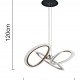POWERTECH LED φωτιστικό οροφής HLL-0205, 40W, 4000K, Φ53x120cm, οπάλ χρυσό/μαύρο