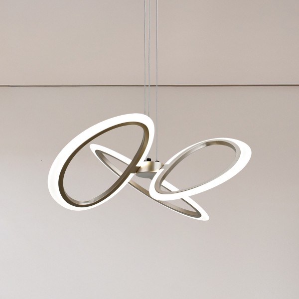 POWERTECH LED φωτιστικό οροφής HLL-0205, 40W, 4000K, Φ53x120cm, οπάλ χρυσό/μαύρο - Φωτιστικά Οροφής