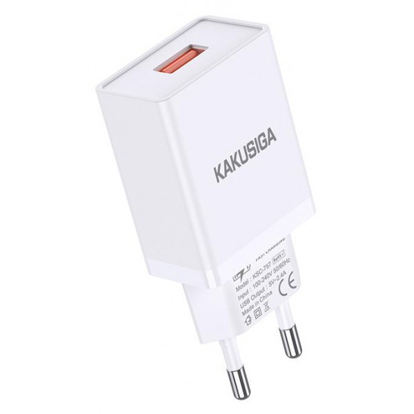 KAKUSIGA φορτιστής τοίχου KSC-930, USB, 2.4A, λευκός - Φορτιστές Κινητών