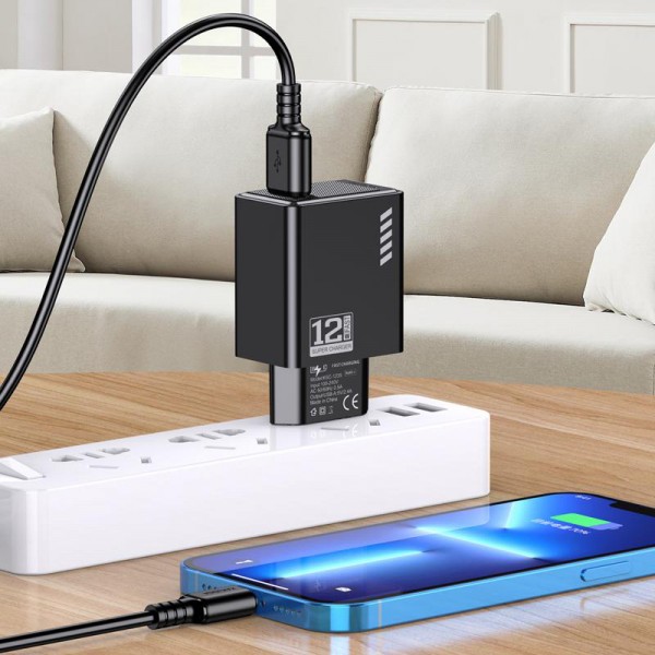 KAKUSIGA φορτιστής τοίχου KSC-1235, USB, 12W, μαύρος - Σύγκριση Προϊόντων